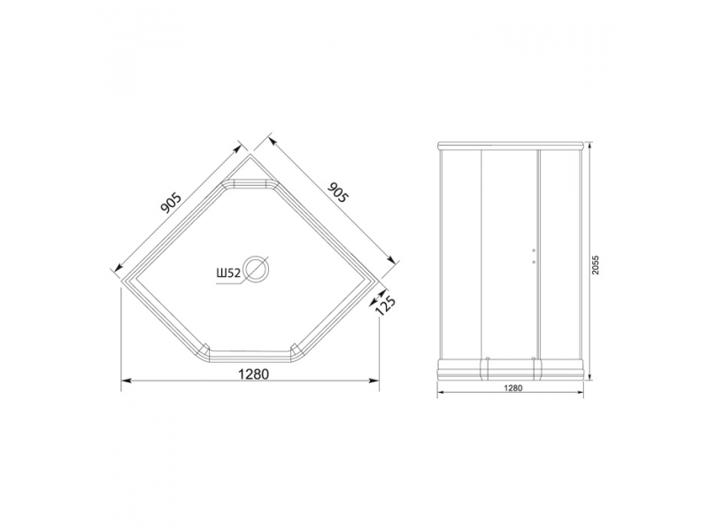 Купить Душевая кабина Aquanet Penta New 90 x 90 тонированное стекло/узорчатое стекло (172274/172275)