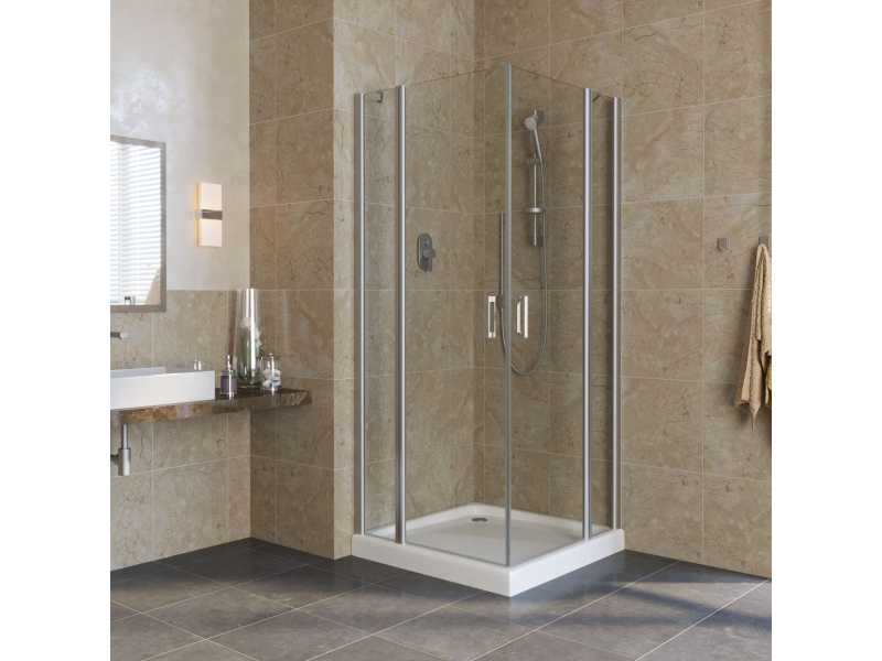 Купить Душевой уголок Vegas Glass EFA Lux, 90 x 90 x 199.5 см, профиль матовый хром, стекло прозрачное