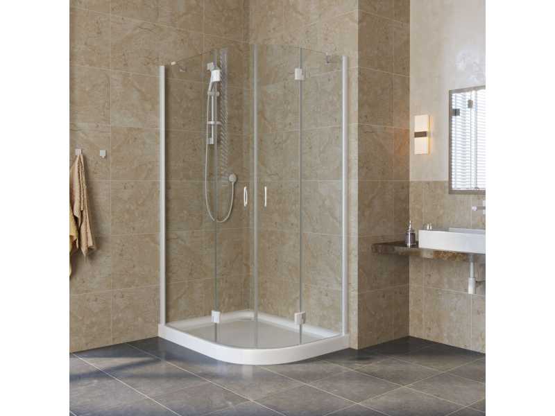 Купить Душевой уголок Vegas Glass AFS-F Lux, 110 x 100 x 189.5 см, профиль белый, стекло прозрачное