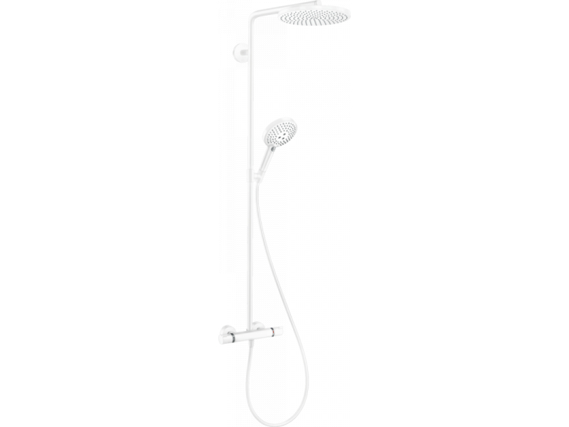 Купить Душевая система Hansgrohe Raindance Select S Showerpipe 240 1jet PowderRain 27633700, белый матовый