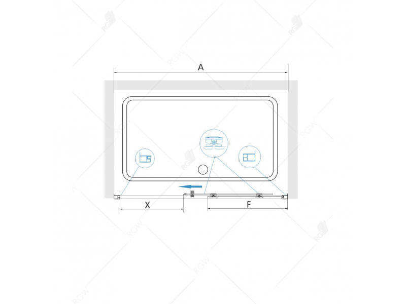 Купить Душевой уголок RGW CL-48 В 32094886-14 160 х 80 см, дверь раздвижная, стекло прозрачное, черный