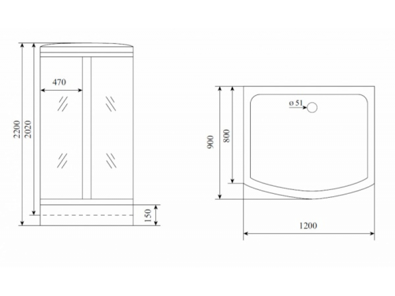 Купить Душевая кабина Timo Comfort T-8815 P C Clean Glass, 120 x 90 см, стекло прозрачное, без электрики и гидромассажа