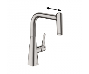 Смеситель для кухни Hansgrohe Metris 14834000 с выдвижным изливом 220, хром