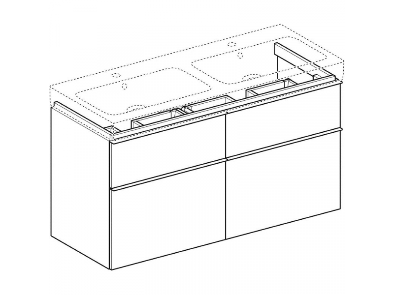 Купить Тумба под двойную раковину Geberit iCon 840520000, 120 см, цвет белый