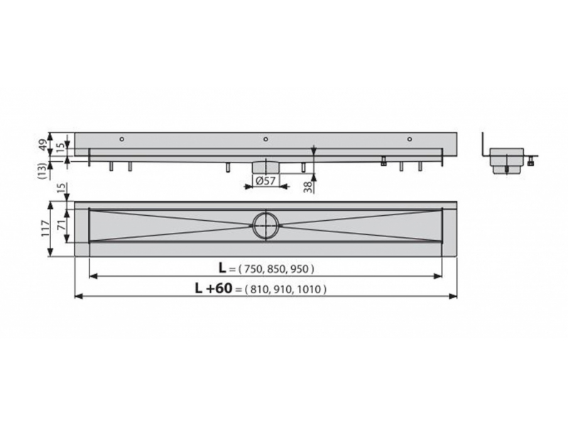 Купить Душевой лоток AlcaPlast APZ23-850