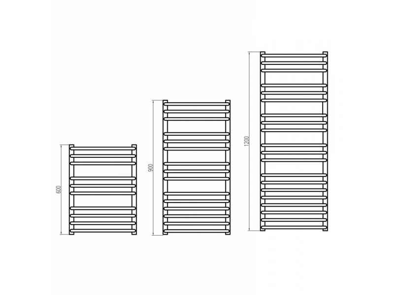 Купить Полотенцесушитель электрический Grota Forte 63 x 90 см, ширина 63 см, высота 90 см, полированный