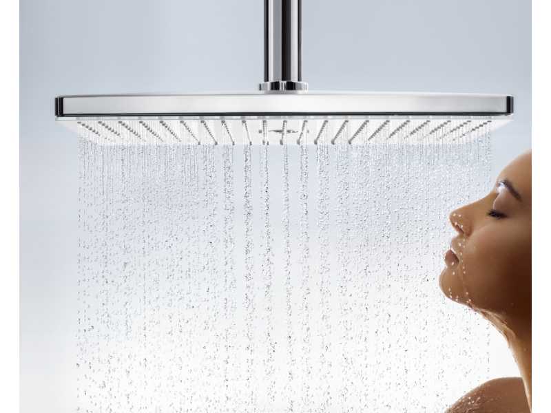 Купить Верхний душ Hansgrohe Rainmaker Select 24012400, 460 x 270 мм, 1 режим струи, с держателем, белый/хром