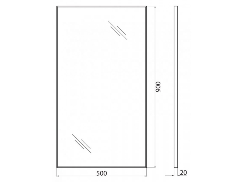 Купить Зеркало BelBagno SPC-AL-500-900, 50 х 90 см, алюминиевая рама хром