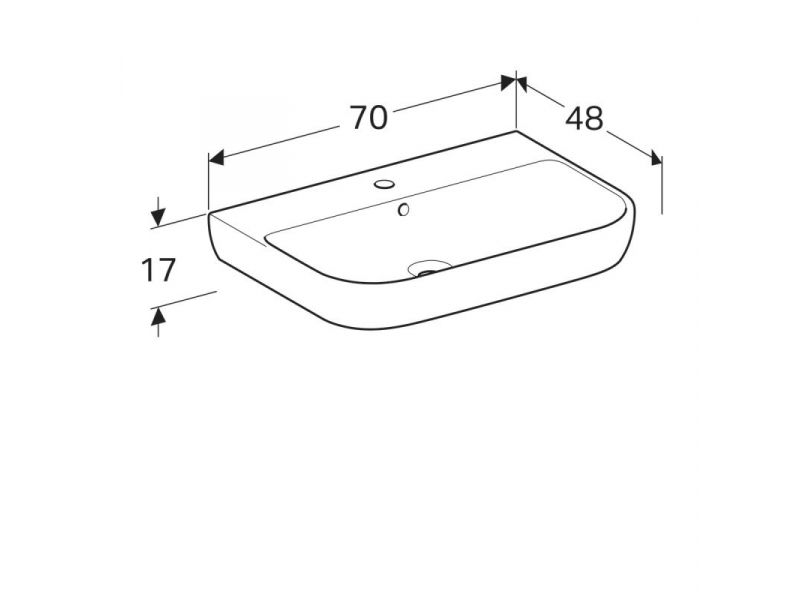 Купить Раковина Geberit Smyle 500.248.01.1, 70 х 48 см, белая