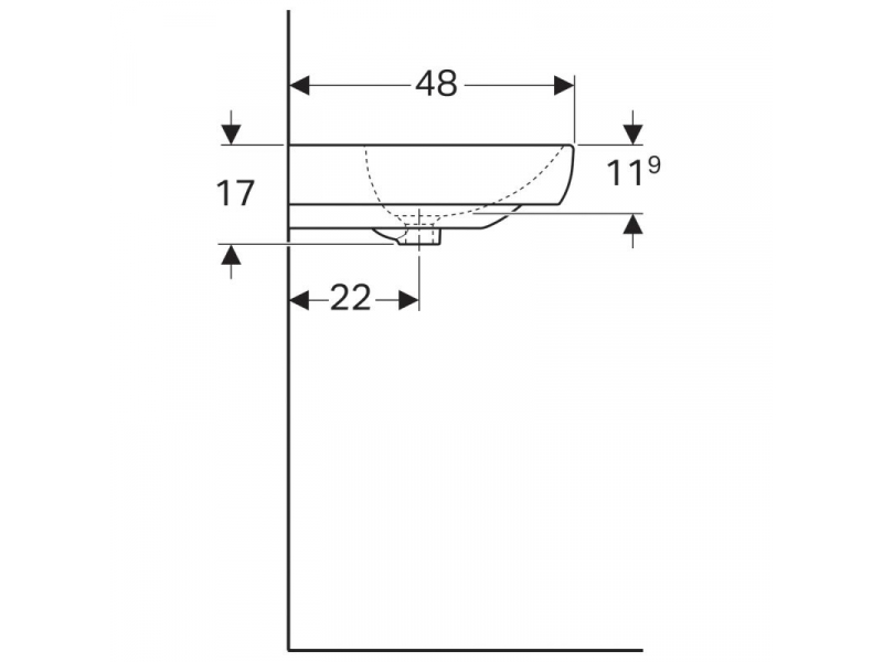 Купить Раковина Geberit Smyle 500.248.01.1, 70 х 48 см, белая