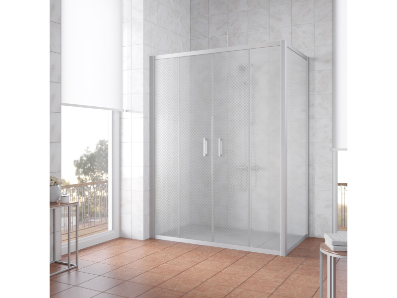 Купить Душевой уголок Vegas Glass Z2P+ZPV, 170 x 70 x 190 см, профиль матовый хром, стекло ретро