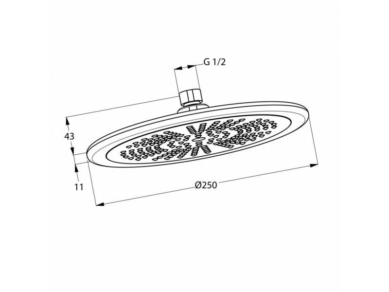 Купить Верхний душ Kludi Freshline 6751105-00, 25 x 25 см круглый, 1 режим струи, без держателя, цвет хром