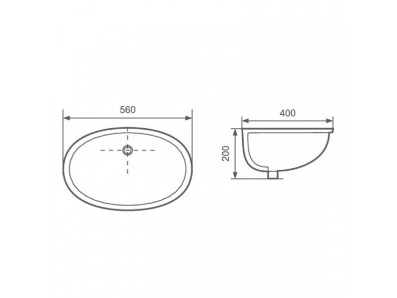 Купить Раковина Aquatek 56 х 40 см, врезная снизу, белая, AQ8091-00