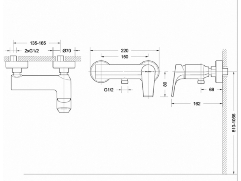 Купить Смеситель Bravat Vega F9119177CP-01 для душа