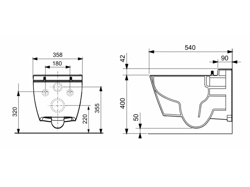 Купить Инсталляция TECE Base K440407.WC2 с безободковым унитазом TECEone с кнопкой смыва TECEnow, черный матовый