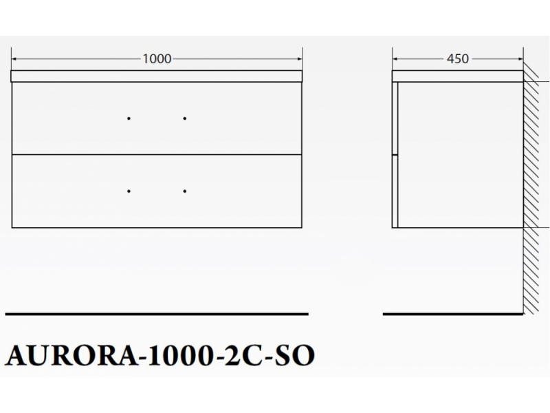 Купить Тумба под раковину BelBagno Aurora AURORA-1000-2C-SO-CP подвесная (2 ящ.)