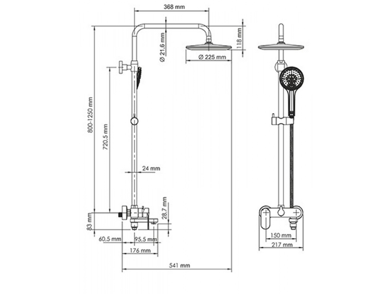 Купить Душевая система WasserKRAFT A18501, цвет - белый