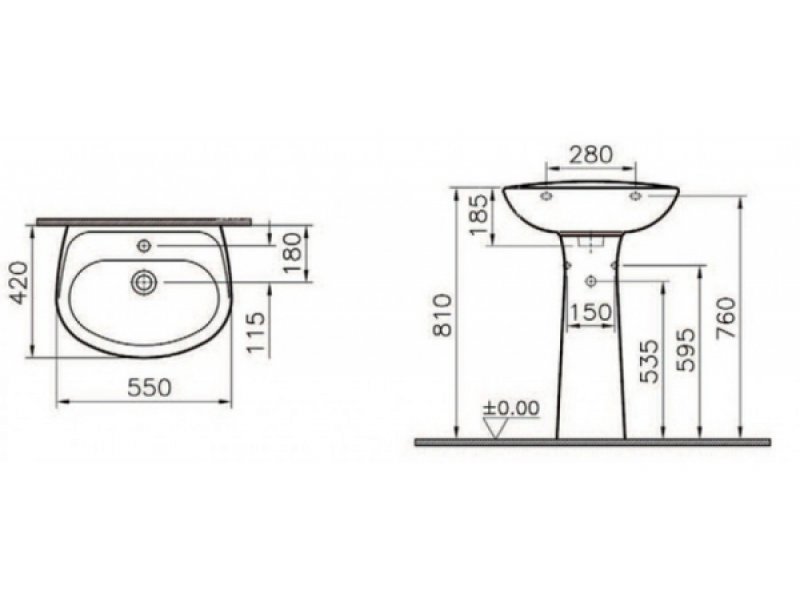 Купить Раковина с пьедесталом VITRA Normus 9600B003-7650