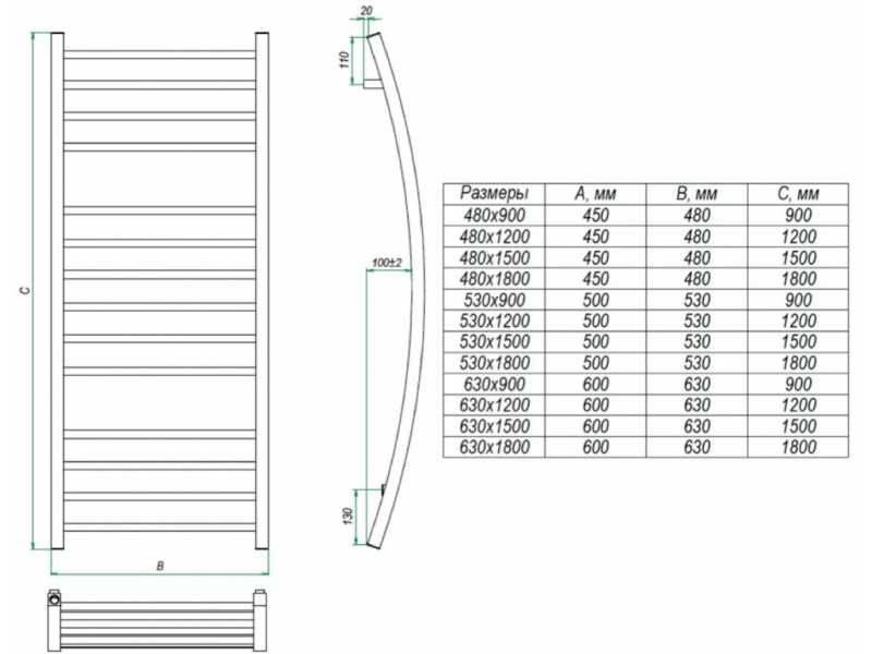 Купить Полотенцесушитель электрический Grota Moda 53 x 90 см, ширина 53 см, высота 90 см, матовый