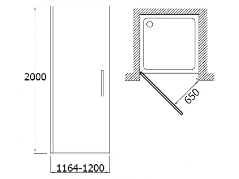 Купить Душевая дверь в нишу Jacob Delafon Contra E22T120-GA 120*200 см