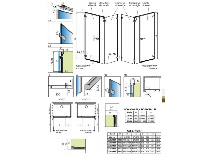 Купить Душевой уголок Radaway Arta KDS I R, 110 х 90 см, стекло прозрачное, правое исполнение