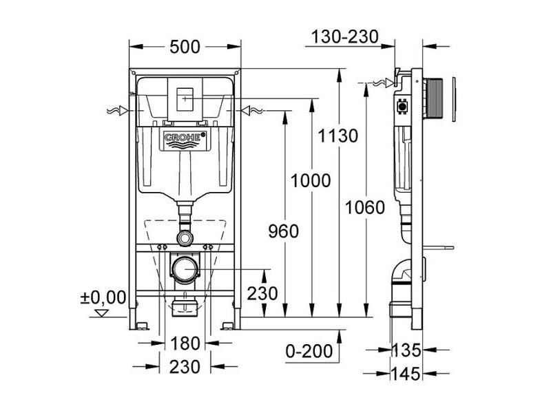 Купить Инсталляция Grohe Rapid SL 38827000 5 в 1 с кнопкой смыва