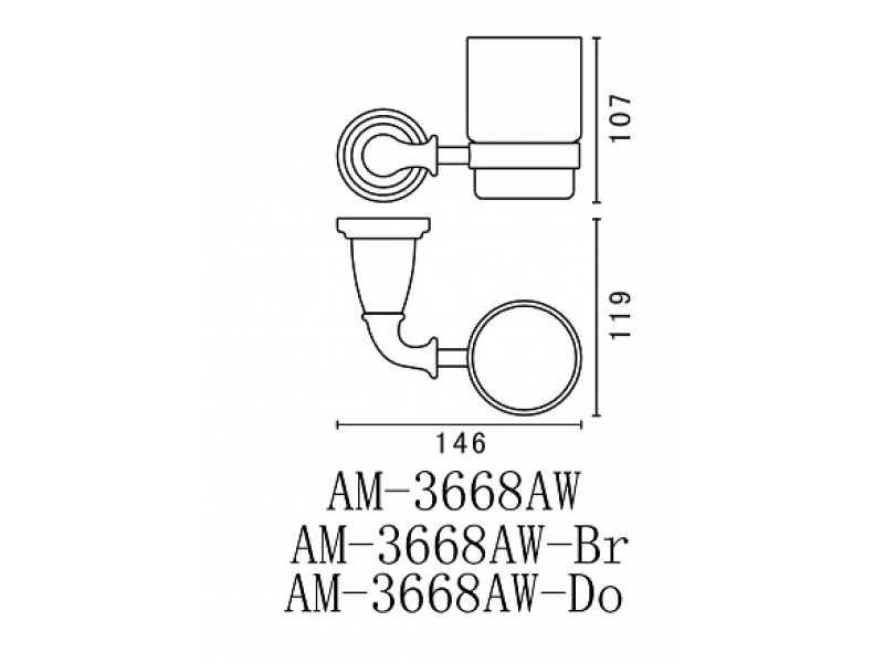 Купить Стакан Art&Max Bianchi (Бьянки) AM-E-2602-Br, бронза