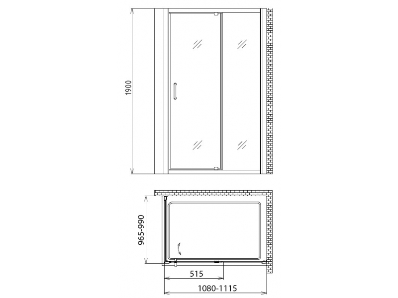 Купить Душевой уголок Gemy Sunny Bay S28131C-A100 (S28191C + A100), 110 х 100 х 190 см, стекло прозрачное