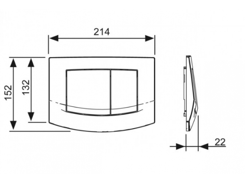 Купить Панель TECE Ambia 9 240 254 с двумя клавишами смыва, рамка-хром глянцевый, клавиши – хром матовый