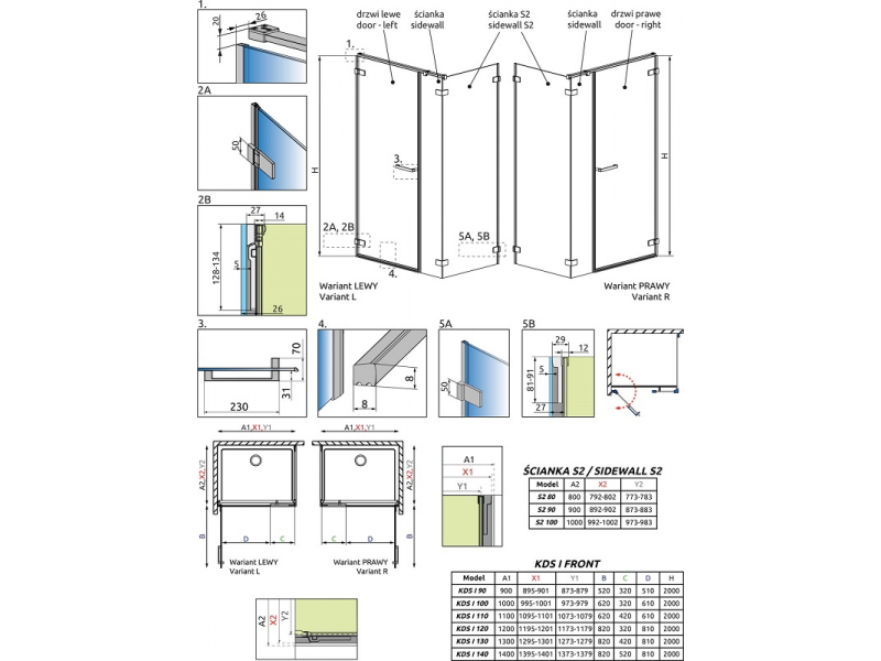 Купить Душевой уголок Radaway Arta KDS I R 90 x 80 см, стекло прозрачное, правое исполнение