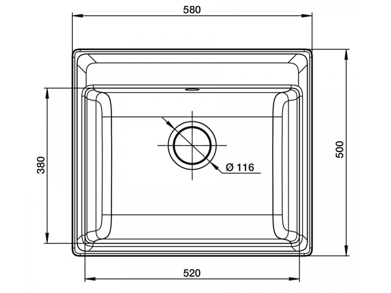 Купить Кухонная мойка GranFest Vertex GF-V-580, 58х50 см, бежевая