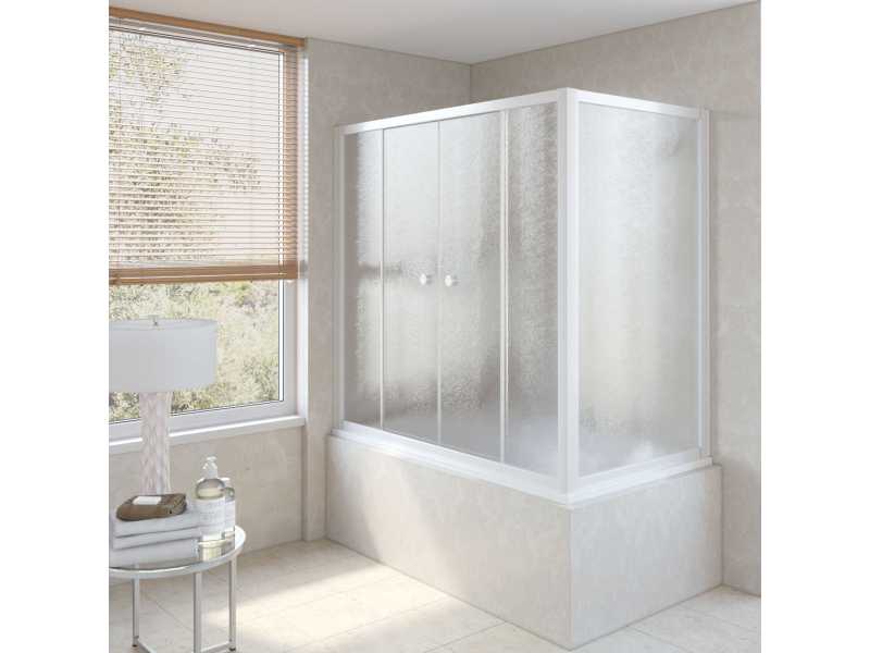 Купить Ограждение на ванну раздвижное с неподвижной боковой стороной Vegas Glass Z2V+ZVF 150*70, вход в центре