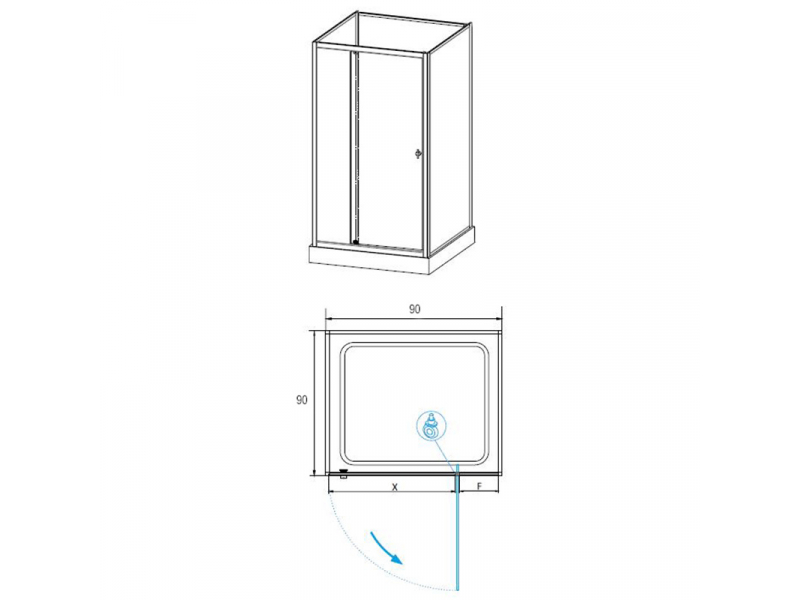 Купить Душевая кабина RGW OLB-207, 90 x 90 см, профиль - белый (13130799-95)