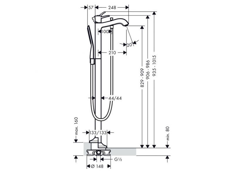 Купить Смеситель Hansgrohe Metropol Classic 31445090 для ванны, хром/золото