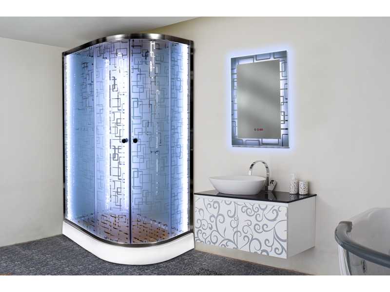 Купить Душевая кабина Deto Em EM4512 L/R N LED гм 120 x 80 см, без крыши, с Led подсветкой, с гидромассажем