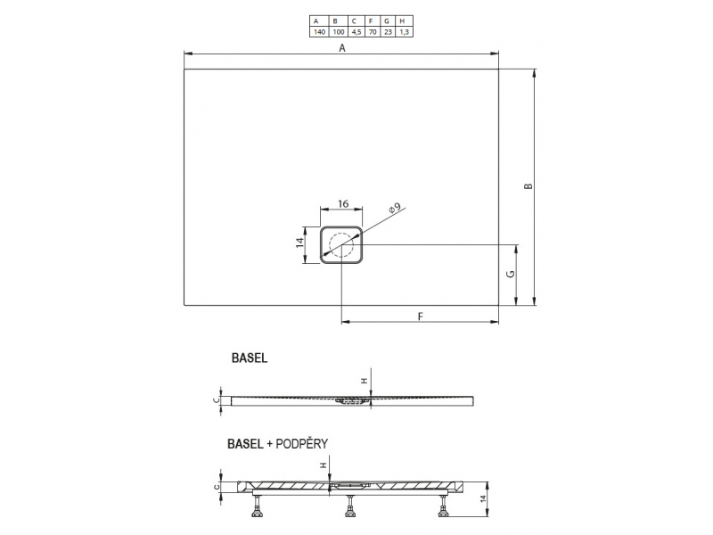 Купить Душевой поддон Riho Basel 434 140 x 100 см DC380050000000S акриловый, прямоугольный, цвет белый