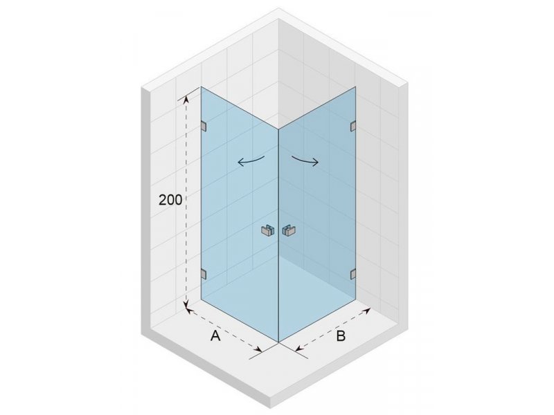 Купить Душевой уголок Riho SZ Scandic NXT X209, 87x87x200 см, цвет профиля хром, стекло прозрачное, левый/правый, GX12032C0