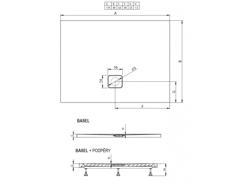 Купить Душевой поддон Riho Basel 411 170 x 80 см DC210050000000S акриловый, прямоугольный, цвет белый