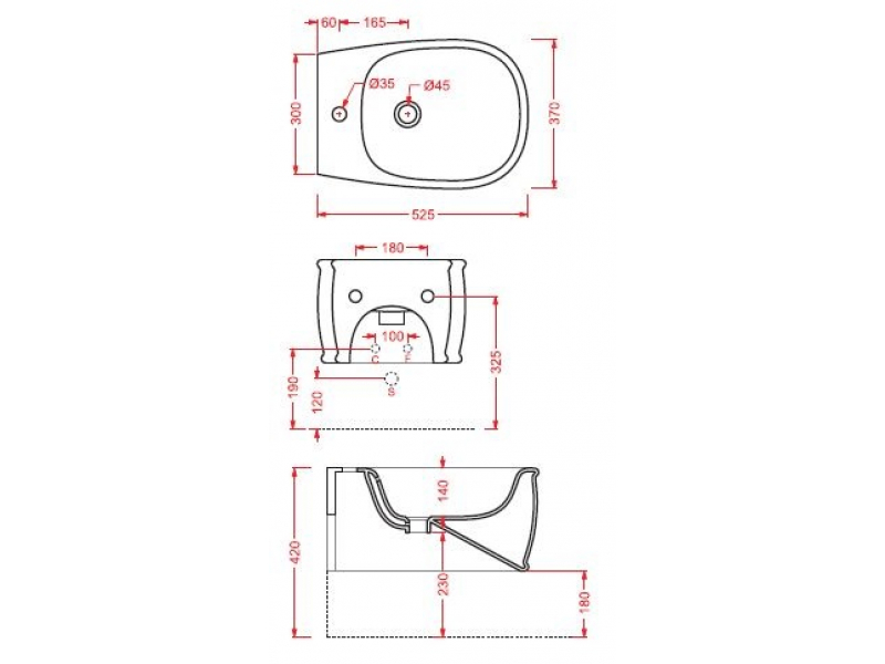 Купить Биде Artceram Azuley AZB001 05; 00, подвесное, цвет - белый матовый