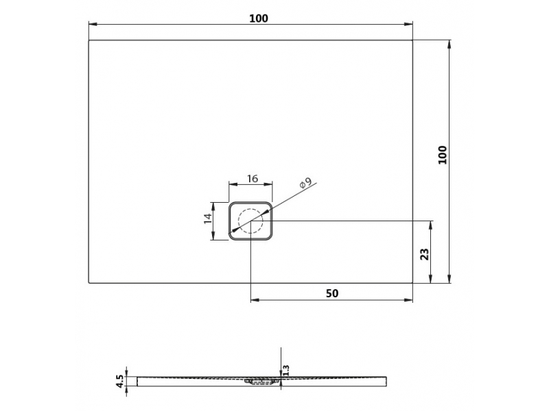 Купить Душевой поддон Riho Basel 430 100 x 100 см DC341600000000S акриловый, квадратный, цвет черный глянцевый