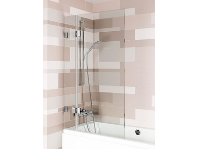 Шторка для ванны Riho VZ Scandic NXT X109V, 95x150 см, цвет профиля черный, стекло прозрачное, левая/правая