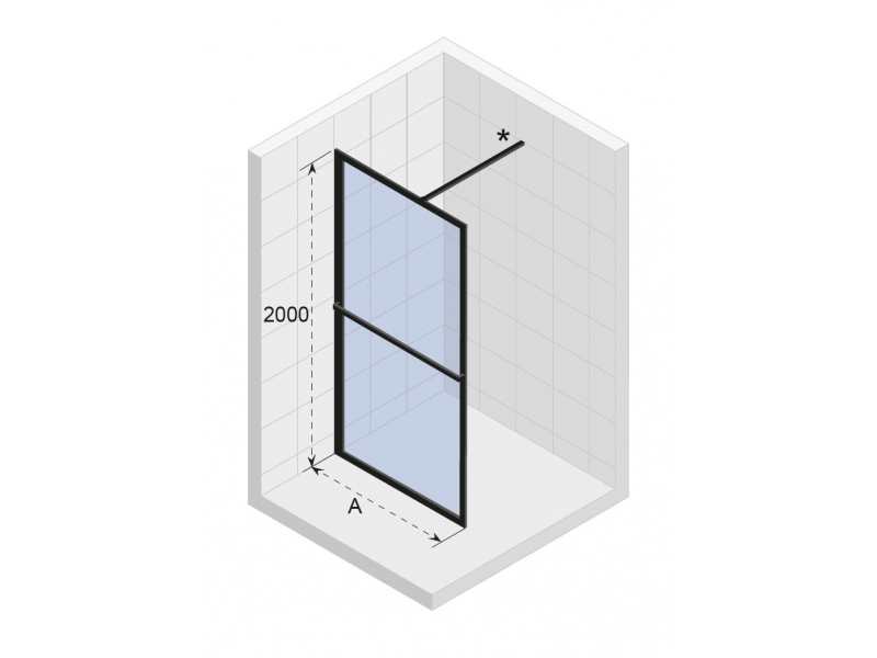 Купить Душевой уголок Riho Lucid GD400 GD412B000 120 x 200 см, стекло прозрачное, профиль черный матовый, с полотенцедержателем