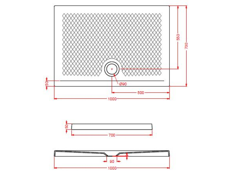 Купить Поддон ArtCeram Texture 100 х 70 х 5,5 см, PDR018 05; 00, прямоугольный, цвет - белый матовый, из искусственного камня