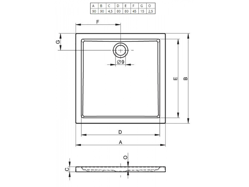 Купить Поддон для душа Riho Zurich 250 90 x 90 см, DA58