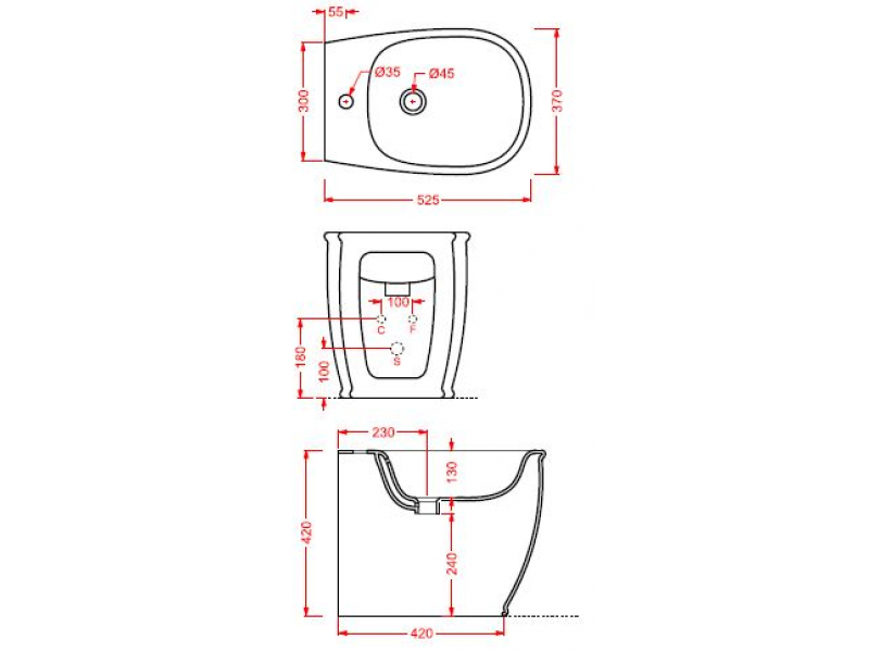 Купить Биде Artceram Azuley AZB002 05; 00, напольное