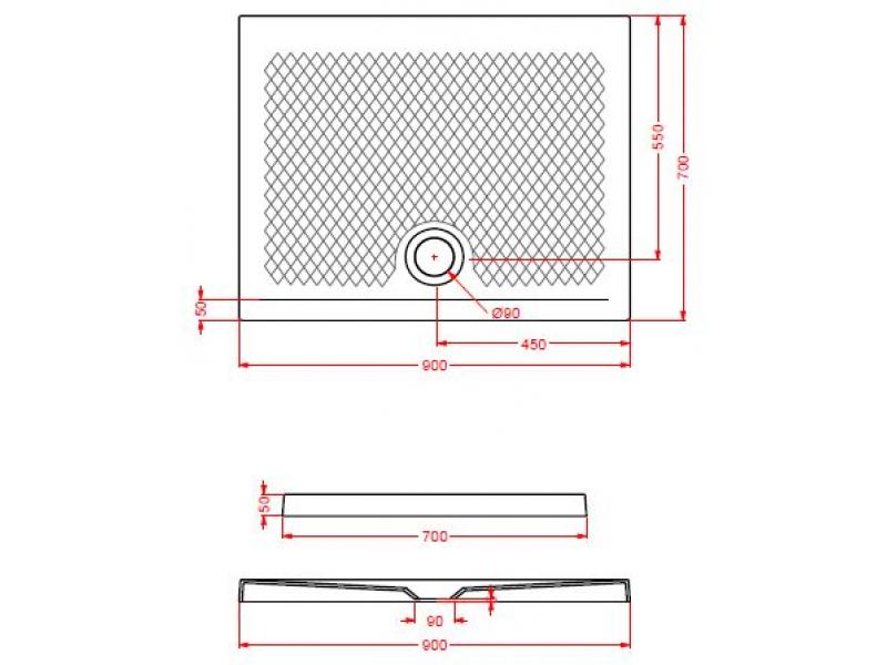 Купить Поддон ArtCeram Texture 90 х 70 х 5,5 см, PDR017 17; 00, прямоугольный, цвет - черный матовый, из искусственного камня