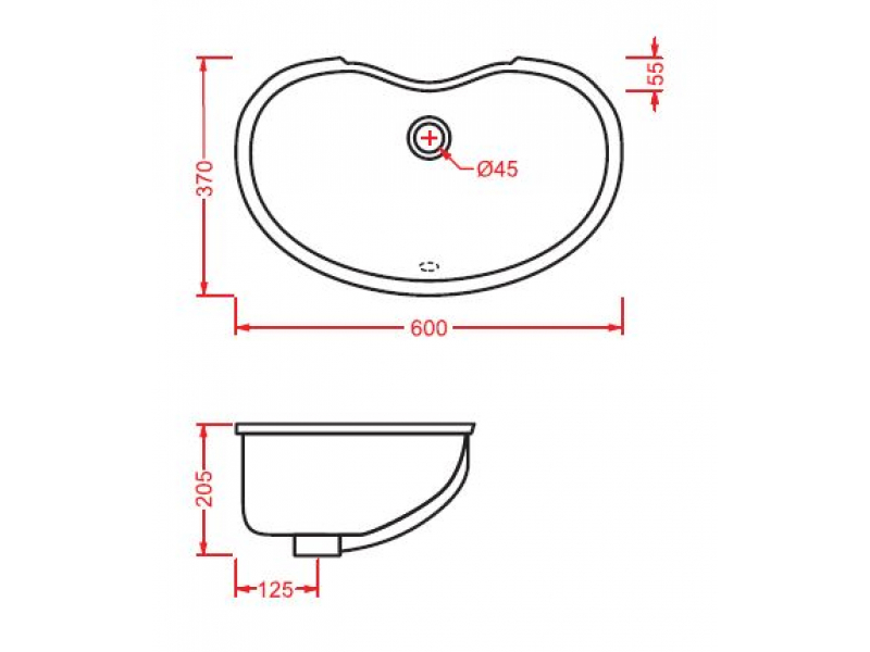 Купить Раковина ArtCeram Idea IDL001 01; 00, врезная снизу, 60 х 37 х 20,5 см