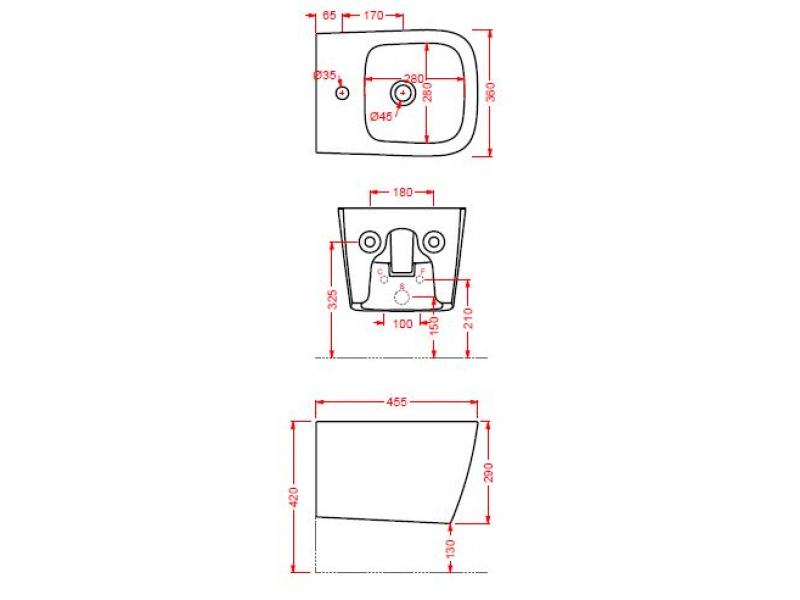 Купить Биде ArtCeram A16 Mini ASB003 05; 00, подвесное