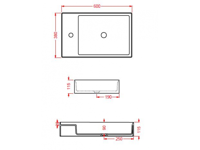 Купить Раковина ArtCeram Scalino 60 SCL003 01; 00, накладная, цвет - белый глянцевый, 60 х 38 х 11,5 см