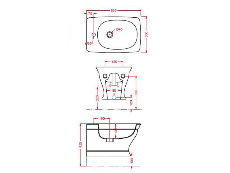 Купить Биде ArtCeram Civitas CIB001 33; 00, подвесное